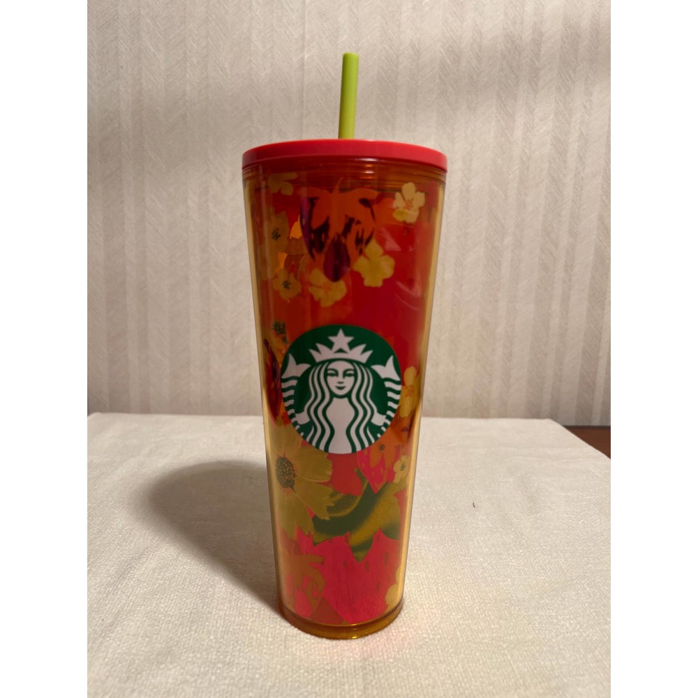 Starbucks Summer 2022 Strawberry Fields Floral 24oz Tumbler Cup Venti